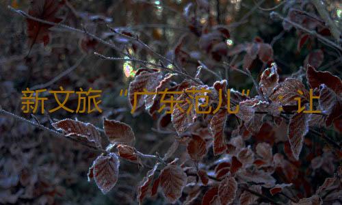 新文旅“广东范儿”:让你给“味蕾游”留出最多预算